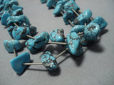 Chunky 160 Gram Turquoise Nugget Vintage Navajo Native American Jewelry Necklace Old-Nativo Arts