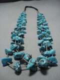 Chunky 160 Gram Turquoise Nugget Vintage Navajo Native American Jewelry Necklace Old-Nativo Arts