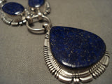 Chunky And One Of The Finest 'Chunk Lapis' Native American Jewelry Silver Navajo Necklace-Nativo Arts