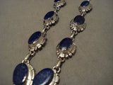 Chunky And One Of The Finest 'Chunk Lapis' Native American Jewelry Silver Navajo Necklace-Nativo Arts