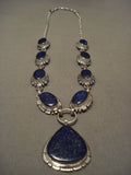 Chunky And One Of The Finest 'Chunk Lapis' Native American Jewelry Silver Navajo Necklace-Nativo Arts