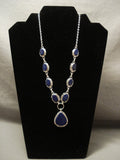 Chunky And One Of The Finest 'Chunk Lapis' Native American Jewelry Silver Navajo Necklace-Nativo Arts