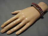 Chunky Corals!! Navajo Sterling Silver Native American Bracelet-Nativo Arts