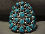 Chunky Dunk Vintage Navajo 136 Gram Turquoise Native American Jewelry Silver Bracelet Old-Nativo Arts