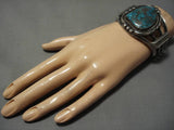 Chunky Dunky!! Vintage Native American Navajo Spiderweb Turquoise Sterling Silver Bracelet Old-Nativo Arts