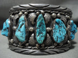Chunky High Quality Vintage Navajo Turquoise Native American Jewelry Silver Bracelet Old Jewelry-Nativo Arts