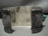 Chunky High Quality Vintage Navajo Turquoise Native American Jewelry Silver Bracelet Old Jewelry-Nativo Arts