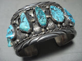 Chunky High Quality Vintage Navajo Turquoise Native American Jewelry Silver Bracelet Old Jewelry-Nativo Arts