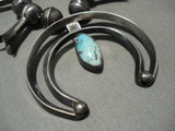 Coin Native American Jewelry Silver Huge Big Bead Vintage Navajo Squash Blossom Turquoise Necklace-Nativo Arts