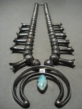 Coin Native American Jewelry Silver Huge Big Bead Vintage Navajo Squash Blossom Turquoise Necklace-Nativo Arts