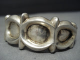 Collectable!! Vintage Native American Jewelry Navajo Rare Lonn Parker Sterling Silver Bracelet Old Cuff-Nativo Arts
