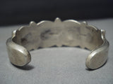 Collectable!! Vintage Native American Jewelry Navajo Rare Lonn Parker Sterling Silver Bracelet Old Cuff-Nativo Arts