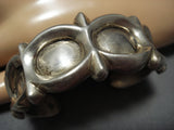 Collectable!! Vintage Native American Jewelry Navajo Rare Lonn Parker Sterling Silver Bracelet Old Cuff-Nativo Arts