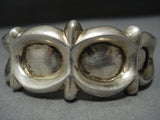 Collectable!! Vintage Native American Jewelry Navajo Rare Lonn Parker Sterling Silver Bracelet Old Cuff-Nativo Arts