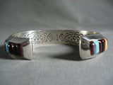 Collector Alert! Navajo Ray Adakai Purple Shell Turquoise Native American Jewelry Silver Bracelet-Nativo Arts