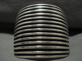 Colossal 14-story Hand Wrought Vintage Navajo Sterling Native American Jewelry Silver Bracelet-Nativo Arts