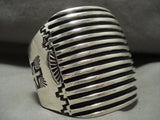 Colossal 14-story Hand Wrought Vintage Navajo Sterling Native American Jewelry Silver Bracelet-Nativo Arts