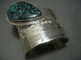 Colossal 214 Gram Vintage Navajo Native American Jewelry jewelry Turquoise Sterling Silver Bracelet Old-Nativo Arts