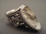 Colossal 32 Grams Navajo Turquoise Native American Jewelry Silver Leav Ring-32 Grams!-Nativo Arts