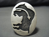 Colossal Adjustable Shank Vintage Native American Jewelry Navajo Buffalo Sterling Silver Ring-Nativo Arts