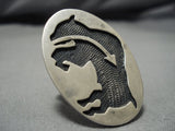 Colossal Adjustable Shank Vintage Native American Jewelry Navajo Buffalo Sterling Silver Ring-Nativo Arts