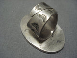 Colossal Adjustable Shank Vintage Native American Jewelry Navajo Buffalo Sterling Silver Ring-Nativo Arts