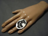 Colossal Adjustable Shank Vintage Native American Jewelry Navajo Buffalo Sterling Silver Ring-Nativo Arts