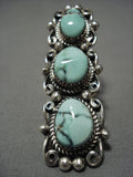 Colossal High Grade Carico Lake Turquoise Vintage Native American Navajo Sterling Silver Ring-Nativo Arts