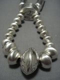 Colossal! Native American Jewelry Navajo Sterling Silver Tubes Jacla Necklace-Nativo Arts