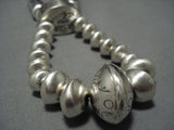 Colossal! Native American Jewelry Navajo Sterling Silver Tubes Jacla Necklace-Nativo Arts