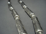 Colossal! Native American Jewelry Navajo Sterling Silver Tubes Jacla Necklace-Nativo Arts