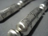 Colossal! Native American Jewelry Navajo Sterling Silver Tubes Jacla Necklace-Nativo Arts