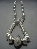 Colossal! Native American Jewelry Navajo Sterling Silver Tubes Jacla Necklace-Nativo Arts
