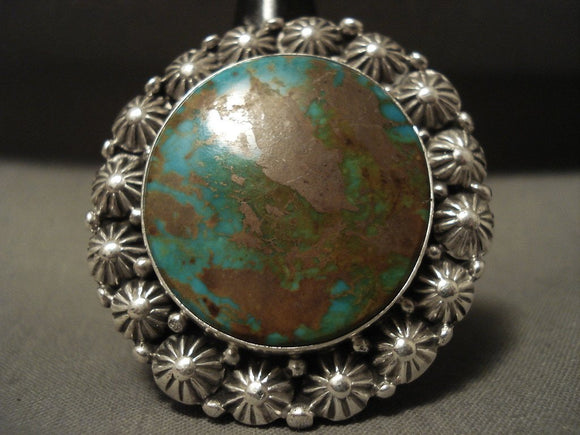 Colossal Navajo Royston Turquoise Native American Jewelry Silver Shell Sterling Ring-Nativo Arts