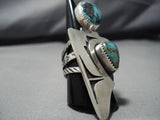 Colossal Royston Turquoise Sterling Silver Kachina Ring-Nativo Arts