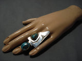 Colossal Royston Turquoise Sterling Silver Kachina Ring-Nativo Arts