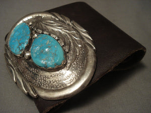 Colossal Super Huge Vintage Navajo 112 Gram Turquoise Native American Jewelry Silver Ketoh Bracelet-Nativo Arts