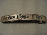 Colossal Vintage Hopi Native American Jewelry Silver Paw Hair Barrette-Nativo Arts