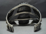 Colossal!! Vintage Native American Jewelry Navajo Green Spiderweb Turquoise Sterling Silver Bracelet-Nativo Arts