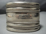Colossal! Vintage Native American Jewelry Navajo Hand Wrought Sterling Silver Bracelet-Nativo Arts