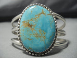 Colossal Vintage Native American Jewelry Navajo Number 8 Turquoise Sterling Silver Bracelet Old Cuff-Nativo Arts