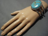 Colossal Vintage Native American Jewelry Navajo Number 8 Turquoise Sterling Silver Bracelet Old Cuff-Nativo Arts