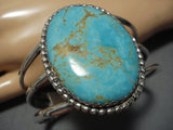 Colossal Vintage Native American Jewelry Navajo Number 8 Turquoise Sterling Silver Bracelet Old Cuff-Nativo Arts