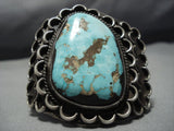 Colossal Vintage Native American Jewelry Navajo Rare Turquoise Sterling Silver Cuff Bracelet-Nativo Arts