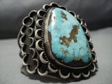 Colossal Vintage Native American Jewelry Navajo Rare Turquoise Sterling Silver Cuff Bracelet-Nativo Arts