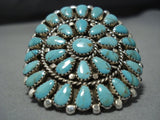 Colossal Vintage Native American Jewelry Navajo Turquoise Sterling Silver Ring-Nativo Arts