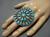 Colossal Vintage Native American Jewelry Navajo Turquoise Sterling Silver Ring-Nativo Arts