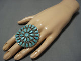 Colossal Vintage Native American Jewelry Navajo Turquoise Sterling Silver Ring-Nativo Arts
