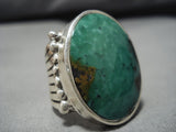 Colossal Vintage Native American Navajo Royston Turquoise Sterling Silver Ring Old-Nativo Arts