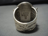 Colossal Vintage Native American Navajo Royston Turquoise Sterling Silver Ring Old-Nativo Arts